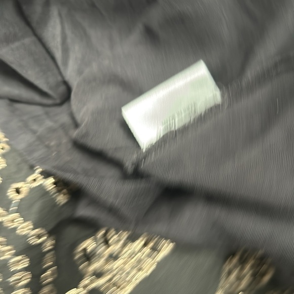 Ruby Yaya Grey Gold Eyelet Stitch Cold Sleeveless Layered Mini Dress size S - Picture 11 of 14